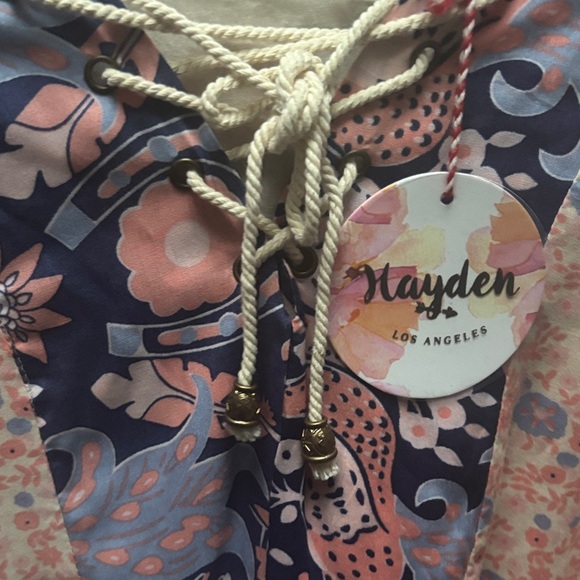 Hayden Los Angeles Pink & Blue Floral Dress NWT - Picture 6 of 9